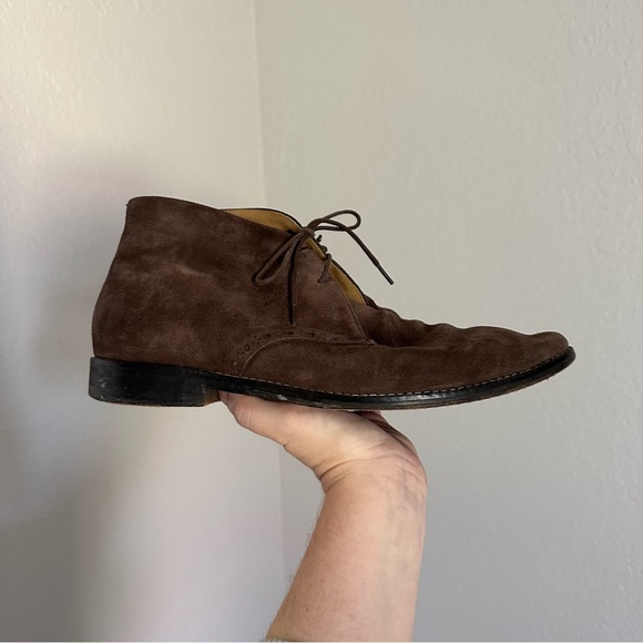 Cole Haan Grand Brown Suede Leather Almond Toe Cambridge Chukka Boots - Picture 3 of 10